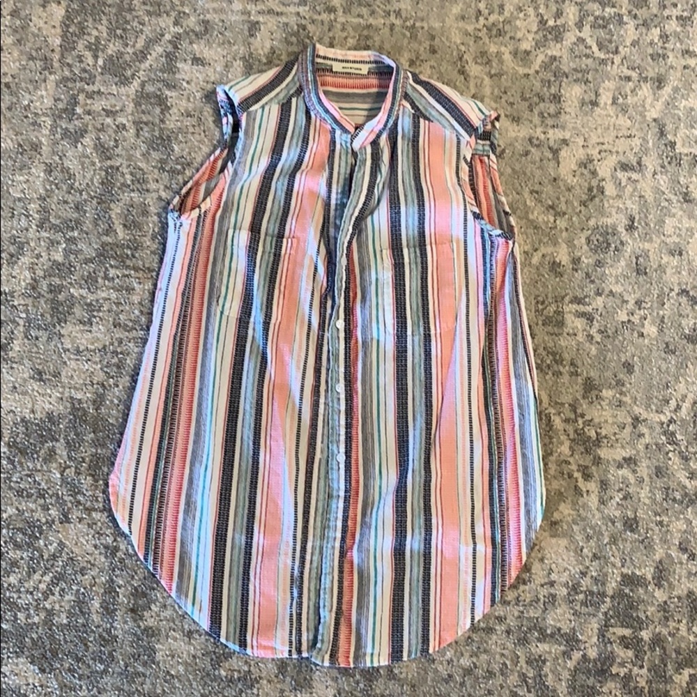Multi color button down shirt